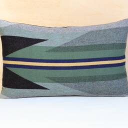 Pair Of 16x26 Wyeth Trail Oxford Wool Pillow Covers, Southwestern Bed Shams - Made To Order - thumbnail 2