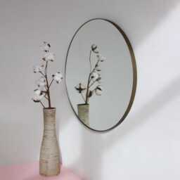 Orbis??? Minimalist Round Mirror With Handcrafted Bronze Patina Frame - Large, Xl - thumbnail 2