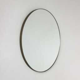 Orbis??? Minimalist Round Mirror With Handcrafted Bronze Patina Frame - Large, Xl - thumbnail 3