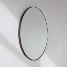 Orbis??? Minimalist Round Mirror With Handcrafted Bronze Patina Frame - Large, Xl - thumbnail 1