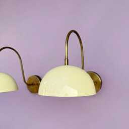 Mid Century Modern Wall Sconce Dome Shade Brass Scandinavian Minimalist Lighting Fixture Bedroom Living Room Light Vintage Bedside Lamp - thumbnail 2