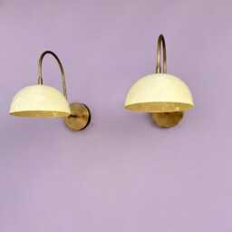Mid Century Modern Wall Sconce Dome Shade Brass Scandinavian Minimalist Lighting Fixture Bedroom Living Room Light Vintage Bedside Lamp - thumbnail 3