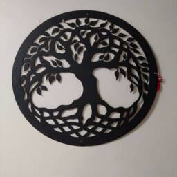 Metal Tree Of Life Wall Art Powder Coated Indoor Outdoor Decor - thumbnail 3