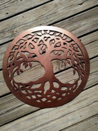 Metal Tree Of Life Wall Art Powder Coated Indoor Outdoor Decor - thumbnail 1