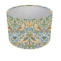 William Morris Strawberry Thief Lampshade, Table Lamp, Pendant Shade, Drum Shade, Home/Room Decor, Made in Uk, Custom, Crimson, Navy, Sky - thumbnail 2