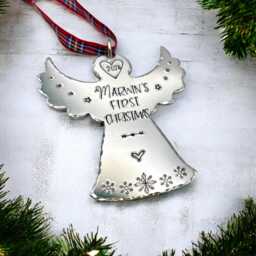 Personalized Angel Tree Ornament, Baby's First Christmas Custom Decoration - thumbnail 2