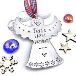 Personalized Angel Tree Ornament, Baby's First Christmas Custom Decoration - thumbnail 3