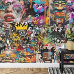 Street Art Graffiti Wallpaper Mural, Modern Urban Style, Peel & Stick - thumbnail 2