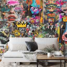 Street Art Graffiti Wallpaper Mural, Modern Urban Style, Peel & Stick - thumbnail 3