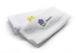 Personalized Kids Towel Embroidered Flower Design, Turkish Cotton - thumbnail 1
