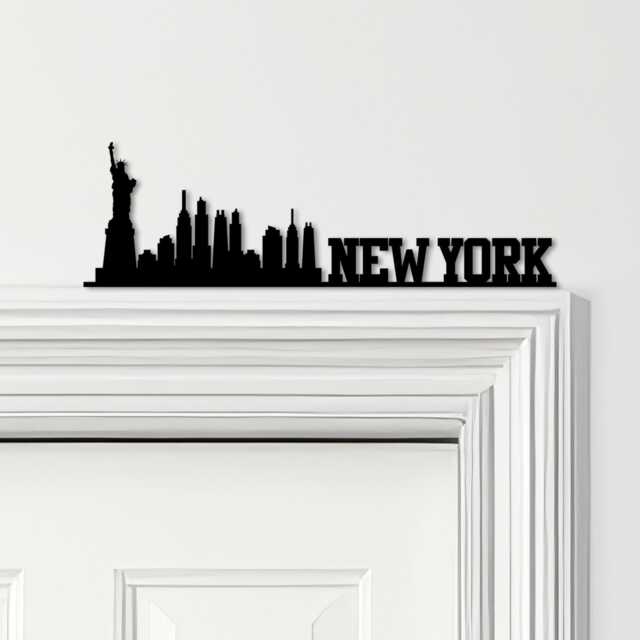 Door Topper New York Lettering & Skyline Various Colours Decorative Sign - Novelty Wall Decor, Frame Art, Art - image 1