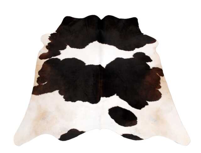 Small Black & White Cowhide Rug Natural Hair-On Leather Decor - 39 X 42 Inches - image 1