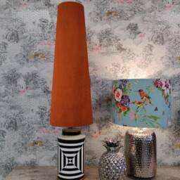 70cm Tall Burnt Orange Velvet Slim Cone Lampshade - thumbnail 3