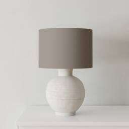 Velvet Lampshade - Dove With White Lining, Handmade Lampshades, Table Lamp Shade, Grey - thumbnail 2