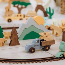 Natural Woodland Animals & Car Toy Set Handmade Hardwood Children's Unique Gifts For Kids Montessori Toys 2 Year Old Boy