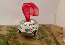 Hand Crafted Christmas Bell Ornament Personalized Jingle Gift - thumbnail 1