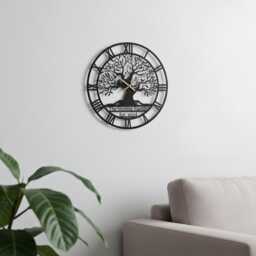 Personalized Tree Of Life Metal Wall Clock, Custom Family Name Clock, Mr & Mrs Custom Decor, Metal Clock, Anniversary Gift, Home Decor - thumbnail 1
