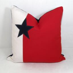 Nautical Sunbrella?? Outdoor Pillow Cover in Red, White & Navy Blue & Star Accent, Decorative Cushion Covers For Porch/Patio Chairs - thumbnail 3
