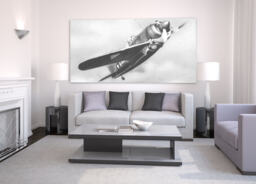 Vintage Airplane Print Black & White Aviation Wall Art - thumbnail 1
