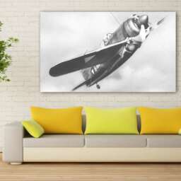 Vintage Airplane Print Black & White Aviation Wall Art - thumbnail 3