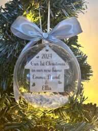 Personalized Our First Home Bauble, Christmas Tree Decoration - Plastic