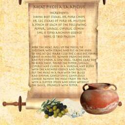 Ancient Roman Recipe Scroll Meat Pieces Apicius A5 Canvas Photo Print Cooking - thumbnail 2