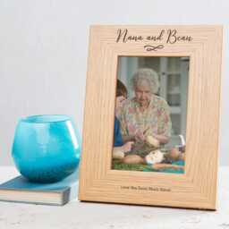 Personalised Engraved Wooden Photo Frame - Mothers Day Gift For Grandma Birthday Nan From Grandchildren Keepsake Picture - thumbnail 2