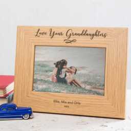 Personalised Engraved Wooden Photo Frame - Mothers Day Gift For Grandma Birthday Nan From Grandchildren Keepsake Picture - thumbnail 3