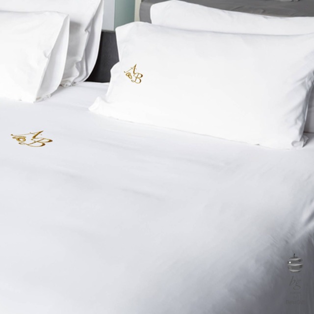 Wedding & Weddings Anniversary Gold Personalized Double Flat Bed Sheets - image 1