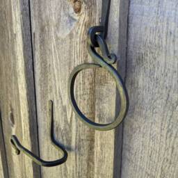 Circular Blacksmith Made Bathroom Hand Towel Holder With Matching Toilet Paper - thumbnail 3