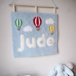 Custom Nursery Wall Hanging With Hot Air Balloons - thumbnail 2