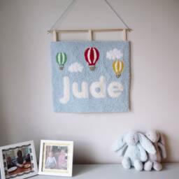 Custom Nursery Wall Hanging With Hot Air Balloons - thumbnail 1