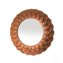 Round Mirror Made From Wood - thumbnail 4