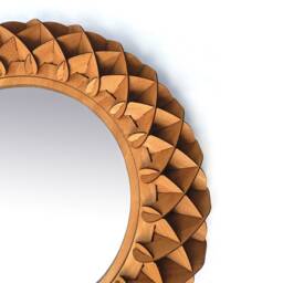 Round Mirror Made From Wood - thumbnail 2
