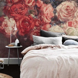 Classic Bouquet Of Roses Removable Wallpaper, Repositionable, Peel & Stick, Wall Decor, Covering, Adhesive, Floral Mural #101 - thumbnail 2