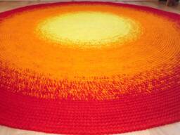 Handmade Wool Round Rug - Colorful Modern Area - thumbnail 1