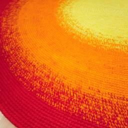 Handmade Wool Round Rug - Colorful Modern Area - thumbnail 2