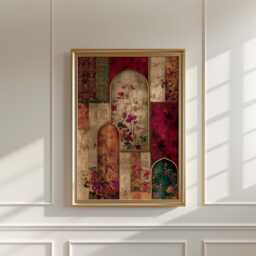 Persian Floral Arch Poster, Ornate Tapestry-style Art Print - thumbnail 4