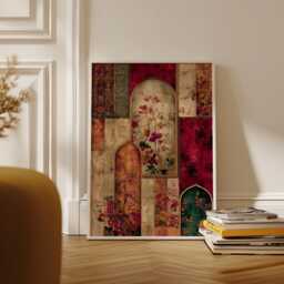 Persian Floral Arch Poster, Ornate Tapestry-style Art Print - thumbnail 2