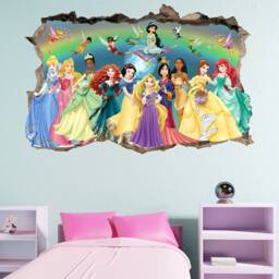 Famous Cartoon Princesses Fairies Wall Art Sticker Decal Mural Poster Girls Room Decor 1050 - thumbnail 2