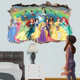 Famous Cartoon Princesses Fairies Wall Art Sticker Decal Mural Poster Girls Room Decor 1050 - thumbnail 3