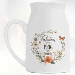 80Th Birthday Gift For Women - Fabulous Since 1946 Small Personalised Flower Pot Vase 80 Her Ladies Floral Design Nan Gran Bnl80 - thumbnail 3