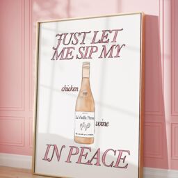 Just Let Me Sip My Chicken Wine in Peace Art Print Funny Kitchen Decor - Unframed - thumbnail 2