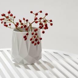 Side Table in White With Textured Metal Table Top Usable As Coffee Or Nightstand - thumbnail 3