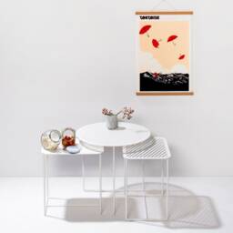 Side Table in White With Textured Metal Table Top Usable As Coffee Or Nightstand - thumbnail 4