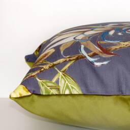 Orchard Design, Decadent Botanical Cushion Cover. Moss Velvet Reverse - thumbnail 2