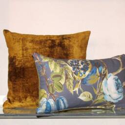Orchard Design, Decadent Botanical Cushion Cover. Moss Velvet Reverse - thumbnail 4