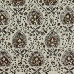 Brown Floral Cotton Rug, Hand Block Printed Runner - thumbnail 2