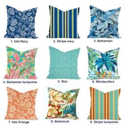 Tommy Bahama Pillow Cover, Decorative Throw Pillow, Outdoor Pillow, Tropical Beach Nautical Accent - thumbnail 2