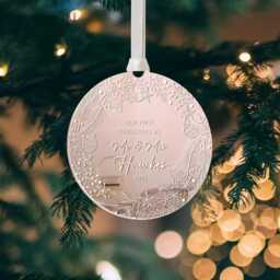 Personalised Mr & Mrs First Christmas Ornament Mirror Acrylic Keepsake - thumbnail 2
